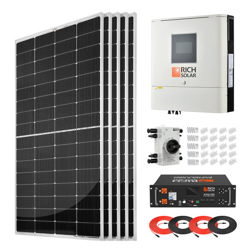 Complete Off-Grid Solar Kit RS-H6548 | 8000W PV Input 48V 120VAC Output + 6560(16x410) Watt Solar PV [KIT-SR0001]