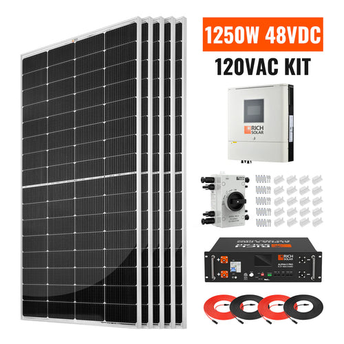 Complete Off-Grid Solar Kit RS-H6548 | 8000W PV Input 48V 120VAC Output + 6560(16x410) Watt Solar PV [KIT-SR0001]